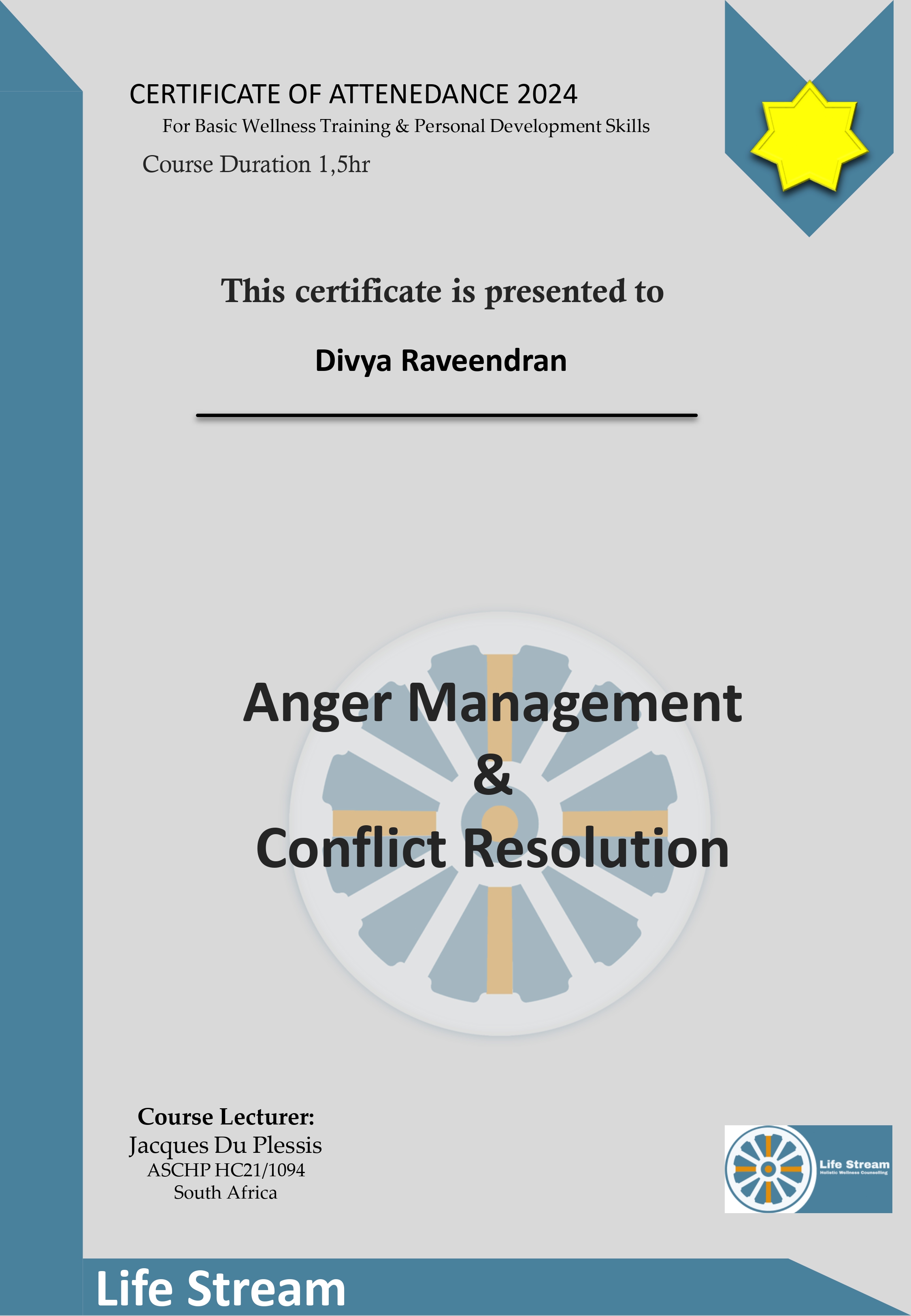ANGER MANAGEMENT AND CONFLICT RESOLUTION